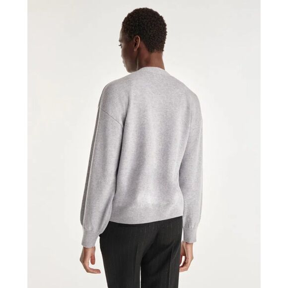 NEW The Kooples V-Neck 100% Wool Cardigan With Jewel Buttons in Gray Sz 2 US 6 - Picture 5 of 15